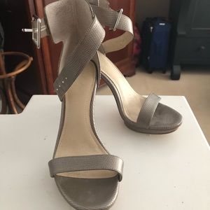 Calvin Klein Gray Faux Snakeskin Heels